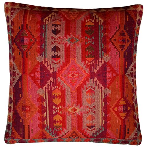 Lorenzo Cana Home Edition Luxus Kissenhülle handgewebt mehrfarbig 100% Baumwolle Kissenbezug Zierkissen Zierkissenbezug Kissen Sofakissen Pink Rot Orange Violett 96123