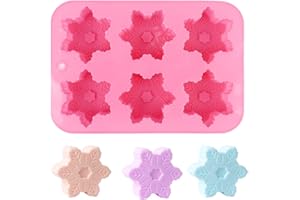 O-KINEE Moule Silicone Noel Flocon de Neige, Moule Gateau Noel, Moule Flocon de Neige Silicone, Moules à Savon en Silicone, Moule à Gteau en Silicone, pour Pudding Gâteau Savon Muffin Chocolat