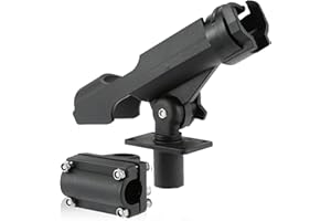 SHADDOCK FISHING Angeln Rutenhalter für Boot Kajak mit großer Klammeröffnung Stabil 360 Grad Drehung verstellbare Angelrutenhalter Bootsrutenhalter