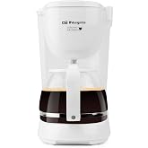 Orbegozo CG 4051 Drip Coffee Maker, 12 Cup Capacity, Glass Carafe, White | Apta Lavavajillas, Filtro Permanente Extra&iacute;ble, Ap