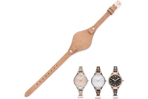 THEAGE Uhrenarmband aus echtem Leder mit 8 mm Federsteg, Ersatz für Fossil ES3148 ES4119 ES4176 ES3262 ES3077