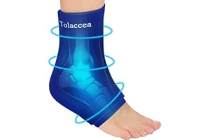 TOLACCEA Okład lodowy na kostkę do stóp na urazy, Żelowy okład chłodzący wielokrotnego użytku do terapii gorącymi i zimnymi, Elastyczny okład chłodzący na zapalenie ścięgna Achillesa, zapalenie powięzi podeszwowej, obrzęk, skręcenie, rekonwalescencja po operacji