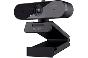 ‎TRUST Trust Taxon 2K QHD Webcam aus 85% Recycling-Kunststoff, 2560x1440p USB Kamera PC mit Abdeckung, Autofokus, Weitwinkel, 2 Mikrofone, Videokamera für Konferenzen, Videoanrufe, Skype, Teams, Zoom