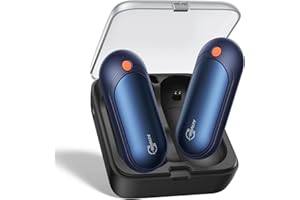 J-BRAUV Elektryczny ogrzewacz do rąk, 2 sztuki, przenośny, ogrzewacz do dłoni, możliwość ponownego ładowania, z etui ładującym 14000 mAh, 3 tryby ogrzewania, do golfa, zimnej pogody i jako prezent