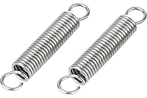 JIHXYER 2 Pezzi Molla a Trazione con Doppio Gancio, Acciaio Inossidabile, Estensione Molla, 1mm Filo Diametro, 10mm OD, 70mm Lunghezza