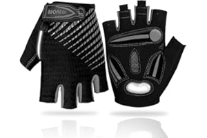 LUROON Cycling Gloves Half Finger Gel Padded Bike Gloves Anti-Slip Shock-absorbing Hand Protect Fingerless Summer Bicycle Short Gloves for Mens & Women