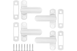 AMJKEJI 4 Pezzi Chiusura di Sicurezza per Porta Finestra, Window Sash Jammers in Lega di Alluminio, Serratura di Sicurezza Finestra Porta, Blocca Porta e Finestra di Sicurezza per Bambini Home Office