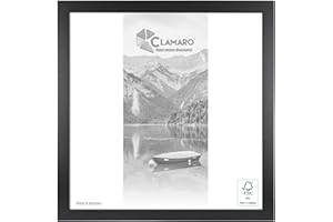 Clamaro 'COLLAGE' picture frame square 21x21 handmade | Black Matt | modern angular frame made from MDF wood with acrylic glass pane, back board and metal hanger (horizontal and vertical)