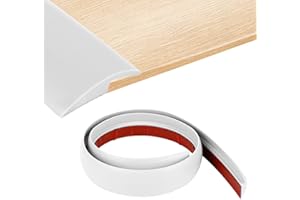 JACKFRU Profilo di transizione 3M autoadesivo, profilo di compensazione dell'altezza, listello di copertura, guida per porta, di transizione, tappeto per porta, pavimento (Bianco 3M, altezza: 10mm)