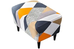 CHNSHOME Copri pouf rettangolari Elasticizzato Copri poggiapiedi Copri sgabello Fodere per pouf rettangolari Copri Pouf ottoman