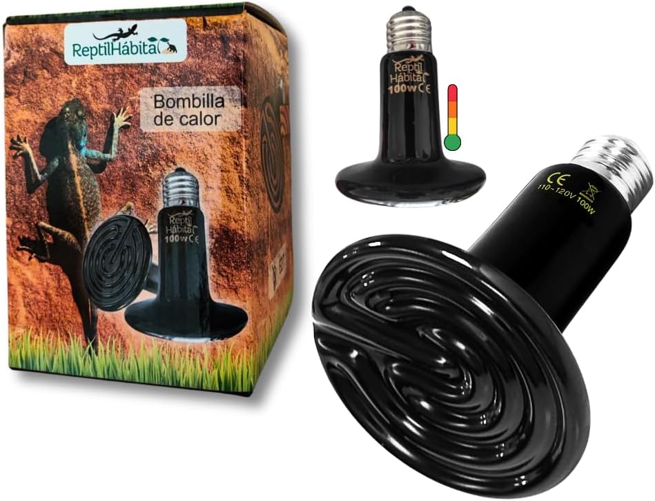 ReptilHábitat Bombilla de calor pollitos reptiles 50w 75w 100w 150w infrarroja terrario (100w)