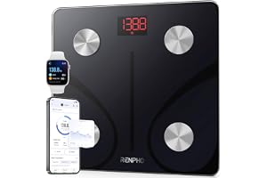 RENPHO Bascula Grasa Corporal y Muscular con App, 13 Métricas, Elis 1 | Bascula de Baño Inteligente para Fitness, Seguimiento Masa Muscular, Alta Precisión Composición Corporal, Múltiples Usuarios