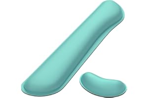 Dapesuom Vergrößertes Tastatur-Handgelenkauflage, Memory-Schaum Handgelenkruhen für Schreibtisch Matten Unterstützung, niedliche Schmerzlinderung Tastatur-Mauspad Resten Set für Büro, Grün