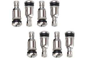GOIEHIR 8 Pezzi Universali Valvole in Metallo, Valvole Cerchio Pneumatici 11,3 mm, Valvola per Cerchione Argentato, Accessori per Auto con Valvola Aria
