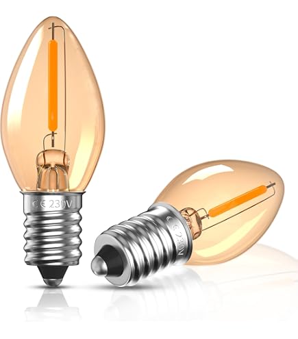 E14 LED Kerzenlampe 1W, Amber – Ultra Warmweiß 2200K, Für Salzlampen & Deko