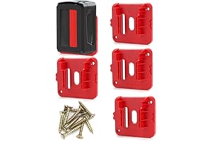 QWORK® 5 Stück Batteriehalterhalterung, Geeignet Für Milwaukee M18 18V-Batterie, Akku Wandhalterung, Batteriewandhalterung mit Schrauben, Keine Batterie
