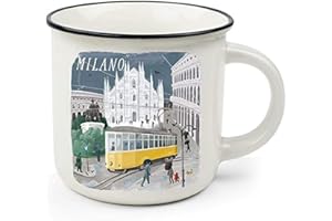 Legami - Tazza Cup-puccino in Porcellana New Bone China, Tema Milano, Tazza da Colazione, World Cities, Mug Caffè Thé, Lavabile in Lavastoviglie, Diametro 10 cm, Capacità 350 ml