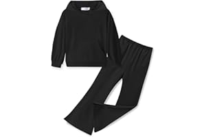 Arshiner Filles Ensembles Loisirs Enfants Sweats à capuche et Pantalon Evasé Mode Jogging Automne Hiver Vêtements Set pour Fille 5-13 ans