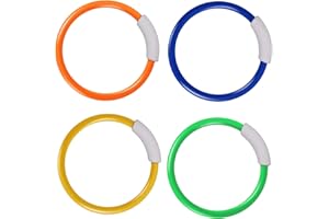 SHPUJUN 4 PCS Anneaux de plongée pour Piscine, cerceau jouet piscine enfant Colorées,jeux piscine enfant,Jouet d'été entraînement Aquatique pour Enfant,Jouets de plongée pour entraînement sous-Marin natation​