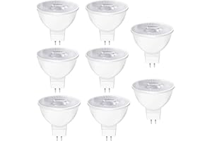 YIIFELL Bombilla LED GU5.3 MR16 12V, 5W Equivalente 50W MR16 Halógena, Blanco Cálido 2700K 550 Lúmenes AC/DC 12V 38 ° Spotlight No regulable, Bombillas LED GU 5.3 Reflectora Foco,Pack de 8