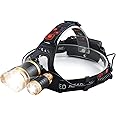 GRACETOP Torcia Frontale Zoomabile, Lampada Frontale LED Ricaricabile con 4 modalità di Illuminazione, Torcia da Testa Imperm