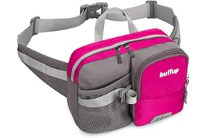 ‎BUFFUP buffup® Bauchtasche mit flaschenhalter,hüfttasche Sport für Outdoor hundetraining Radfahren wandern Laufen,gürteltasche Damen Herren groß