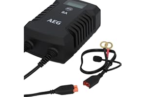 AEG Automotive 10618 ładowarka mikroprocesorowa do akumulatora samochodowego LD 8.0, 8 amperów do 12/24 V, 7-HF poziomów ładowania, funkcja automatycznego uruchamiania, wygodne przyłącze