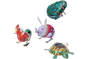 SOPOTUTU 4 st Pojke Leksaker Uppdragbara Djurleksaker Batteri Färgglada Hoppande Ekorrar Pedagogiska Mekaniska Leksaker för Pojkar och Flickor Släta och Säkra Vintage Stålleksaker