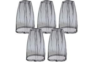 NACCY NALCY 5 Stücke Moskito Maske Kopfnetz Anti Sonnen Moskito Bienen Gesicht Mesh Kopf Abdeckung für Imkerei, Fischerei, Freien Enthusiasten Schutz （Black）