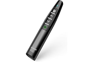 Presentador inalámbrico, BYEASY RF 2.4 GHz Laser Presenter Remote Presentation con Puntero láser Verde, Control USB PowerPoint PPT Clicker para PowerPoint PPT y Google Slides- Negro
