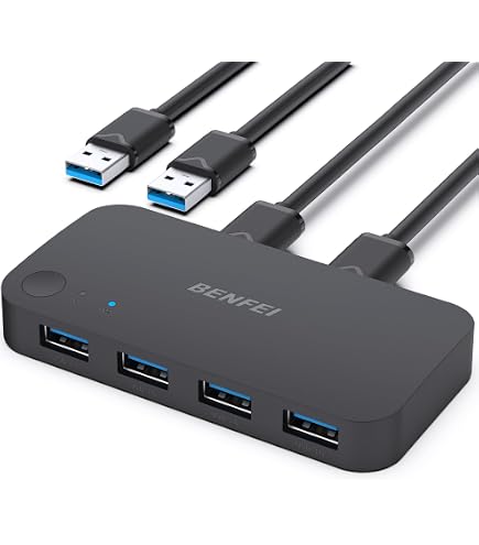 Interruttore USB 3.0 Bidirezionale 1 In 2/2 In 1 | Condivide Periferiche Tra 2 Computer, Alluminio, Compatibile Con Mac/Win/Linux