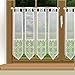Produktbild Edle Stickerei-Scheibengardine Cloé weiß im French- Landhaus-Design –Panneaux in Häkelmuster-Optik
