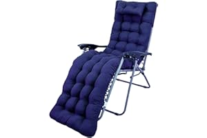 ZEMO Cojín para Tumbona con Almohadilla 180x50x10cm Colchón Tumbona Acolchada con Goma y Correas de Sujeción Colchón para Jardín, Terraza - Relleno de Fibra Hueca (Modelo F)