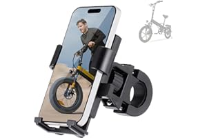 Finbike Bike Phone Holder, 360° Rotatable Adjustable Detachable Electric Scooter Motorcycle Phone Mount, Universal Silicone Bicycle Phone Holder for 4-6.5” Phone Holder