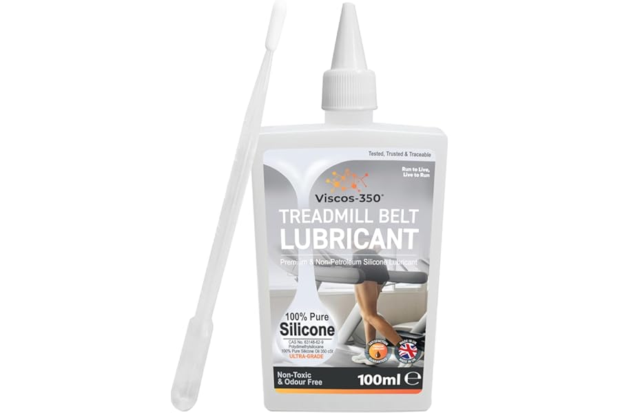 Viscos-350 Premium Treadmill Lubricant 100% Pure Silicone Oil 15cm Long Applicator Inc - Made in UK - 100ml