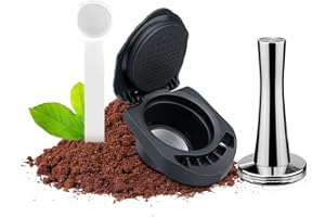 BENFUCHEN Portacápsulas recargable para cafetera Adaptador y tamper para Krups Nescafé Dolce Gusto Piccolo