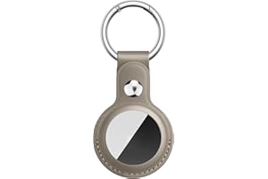 Meliya Custodia AirTag Portachiavi per Apple Airtag, Pelle Custodia per Airtag Apple con Portachiavi, Pelle Cover Protettiva per AirTag per Tracker per Zaini e Animali Domestici (Grigio)