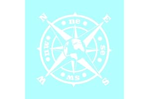 CREATIVASS Pegatinas Rosa de los Vientos Brújula Todoterreno 4x4 Trail Off Road Coche Furgoneta Camper Moto Auto caravana Adhesivo Vinilo De Corte Aventura Barco o Remolque (30x30 cm, Blanco)