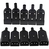 OTOTEC AC250V 10A Male 3Terminals Panel Mount Power Socket Adapter Connector 10pcs