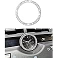 1797 Compatible Clock for Lexus Accessories Bling Parts NX NX200 NX300 F Sport AWD FWD Time Cap Covers Decal Interior Decoration Women Men Crystal Stylish Cute Silver