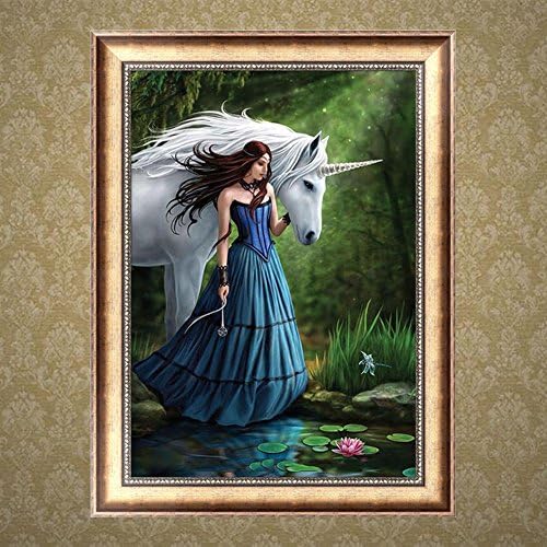 Logres Beauty and Horse DIY 5D Diamond Painting Cross Stitch Resin Embroidery Craft Home Decor
