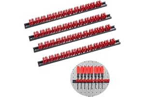 3-H Support Tournevis,Rangement Tournevis,35cm Barres pour Porte Outils Mural pour Maison Garage Atelier(4 Rouge)