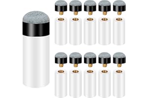 SLIVERDEW Kij bilardowy, 10 sztuk, twarde końcówki do kijów bilardowych, zapasowe, końcówki do kijów bilardowych, kijków bilardowych, do snookera, kijów bilardowych, kijów bilardowych, kijków do snookera, do