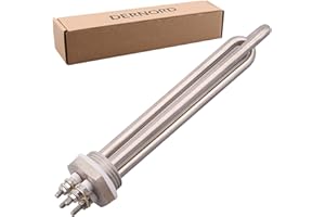 DERNORD 12 V, 300 W, BSP, elemento riscaldante per acqua, 1 pollice, 33,25 mm, BSP DN25, filettatura in acciaio inox, doppio tipo a U
