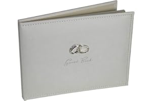 LAOSEP Wedding Guest Book - Amore Suede Guest Book with Silver Rings