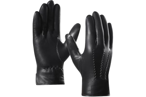 Harssidanzar Homme Gants En Cuir De Peau De Mouton Italiens De Qualité Supérieure Avec Doublure En Cachemire Fini GM006
