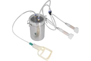 GLOGLOW Manuelle Melkmaschine, 2000 Ml Mühe Sparende Melkmaschine mit Edelstahlflasche, Tragbares Melkset für Schafe, Ziegen
