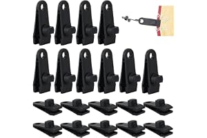 20 stycken presenningsklämmor, tarp-klämmor, tältklämmor i plast, tältklämma, planklämmor, krokodilmun, planklämmor med åtdragande, låsning, handtagsskruv, justerbara fästklämmor för presenning