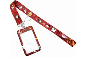 LuLiyLdJ Harry Potter Porte Clef Stitch, Porte Badge Cordon Tour de Cou avec Porte-Cartes, Porte Carte Cou, Porte Cle Stitch, Porte Badge Strap Neck pour Porte Badges d'Identification