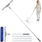 Romon Lavavetri con Manico Telescopico(136cm), Pulisci Vetri con Tergivetro in Silicone e Lavavetri in Microfibra, Tergivetri